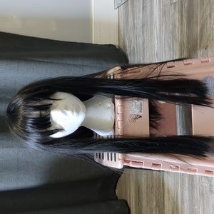 24 inch Brunette Long Straight Synthetic Wig